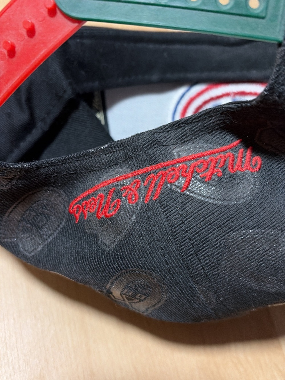 Mitchell & Ness Black Cap with Red Embroidered Script